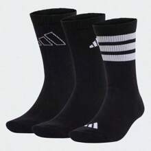 Adidas 3-Pack Logo Crew Socks, Unisex - Black - View 1