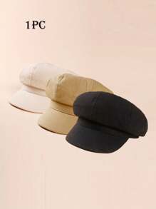 1pc Child/Youth Solid Color Versatile Newsboy Cap, Suitable For Spring, Summer, Autumn, Everyday Wear