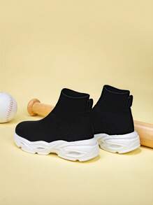 Nuove sneaker casual per bambini leggere e traspiranti in in rete, con suola morbida, slip-on, scarpe da sport all'aperto, versatili per tutte le stagioni - Bianco e nero - Visualizzare 6
