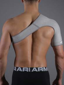 VBOSI 1 件透气可调节弹性肩部支撑肩袖支架可调节适合左右臂男女健身配件 - 灰色 - 查看 2