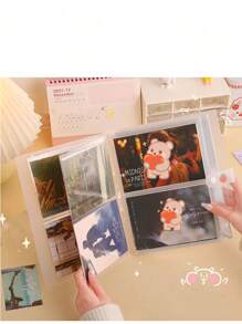 3/4/5/6/7 Inch Frosted Transparent Snap Button Photo Album, 80/160/200 Card Slots, Suitable For Storing Photos And Postcards