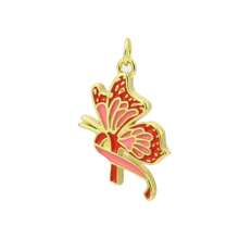 1 件铜制时尚高端淡粉色蝴蝶结水果樱桃吊坠，多用途手链、项链、脚链、耳环、钥匙扣、配饰 - 彩色 - 查看 5