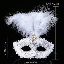 1 pieza Máscara de encaje para fiesta, máscara de disfraz de baile de máscaras, máscara para fiesta de boda, máscara facial personalizada, decoración de escenario, máscara de encaje sexy que cubre media cara para fiesta (el estilo y el color de la máscara son aleatorios, se pegan manualmente, puede tener ligeras marcas, impresión offset)