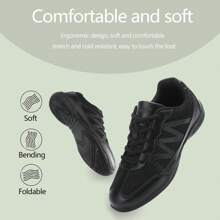 Black Mesh Cheerleading Shoes For Women, Sports Training Dance Ballet Gymnastics Tumbling Flexible Sneakers