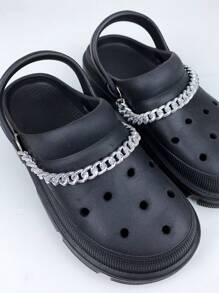 Punk Style Hollow Out Decorative Shoe Chains, Removable Accessory Decoration For Sandals, Beach Shoes, Men & Women