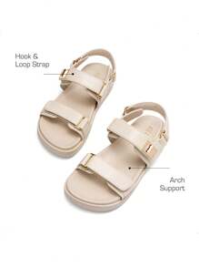 Girls Sandals Two Strapped Casual Open Toe Sandals Little Kid/Big Kid - 裸色 - 查看 7