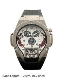 1 件独特时尚男士不对称形状腕表，时尚休闲运动学生手表，时尚、休闲、商务、混合刻度、圆形表盘，适合日常佩戴、装饰、送给朋友或父亲的节日礼物 - 彩色 - 查看 4