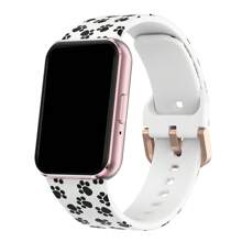 Bedrucktes Silikon Sportarmband für Samsung Galaxy Fit 3 R390 - Bequemes hautfreundliches Roségold Flachverschluss Ersatzarmband - Galaxy Fit3 - Übersicht 4
