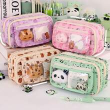 1pc Large Capacity Nine-Layer Pencil Case, Student Stationery Pencil Case, Stationery Storage Bag, School Supplies, Back To School Gift, (The Pattern On The Pen Bag Is Random, Only The Pen Bag Is Sold, Stationery Stickers Are Not Included)