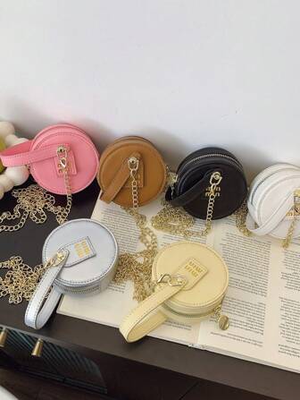 儿童单肩包圆饼包外出手提包多巴胺色宴会时尚包迷你儿童包送礼首选