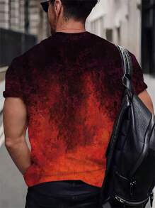 Plus Size Crazy Penguin Print Tee | 3D Stereoscopic Print Crew Neck Top | Elastic Breathable Polyester | Casual Sporty Style | Oversized Loose Fit | Suitable For Daily Gatherings & Occasions - Multicolor - View 2