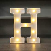 1pc LED Strip Light Marquee Sign - White Illuminated Letter Decoration For Home, Wedding, Birthday And Party - Waterproof Bulbs, 6.3" Height, PVC Material, Battery Powered Box, Ideal For Bar Or Desktop Decor