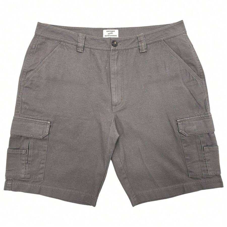 Men's Cargo Shorts Cotton Lightweight Multi Pocket Casual Outdoor Hiking Shorts - 灰褐色 - 查看 1