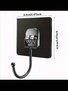 1pc Strong Adhesive Hooks Kitchen Wall Hooks (Max) Nail-Free Adhesive Coat Hangers With Stainless Steel Hooks Reusable Practical Towel Shower Cap Hooks