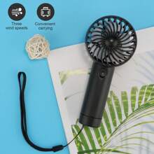 AOYI Portable Neck Fan & Hand Fan Kit, Rechargeable Wearable Personal USB Necklace Fan, Mini Handheld Fan 3-Speed, Essential For Summer Cooling, Suitable For Travel, Office, Home, Outdoor, Sports, Beach, Travel, Random Charging Port - Set - View 4