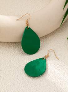1 对圣帕特里克节主题绿色雨滴形耳环，适合节日派对、日常佩戴、时尚配饰 - 綠色 - 查看 3