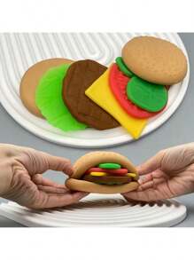 1 套 - 7 件汉堡挤压玩具，可拉伸减压坐立不安玩具，生日、复活节、所有场合的完美礼物