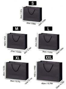 1pc Multi-Size Black Gift Bag, Holiday Gift Bag, Clothing Packaging Bag, Shopping Bag, Tote Bag