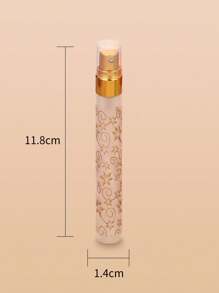 6pcs/Set 0.34oz Frosted Print Glass Perfume Bottle With Round Aluminum Cap, Refillable Atomizer Container, No PVC No Fragrance Home Bathroom Decor Fall Decor Back To School