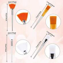 4pcs  Face Mask Brush Set Includes Soft Fan Facial Brushes Acid Applicator Brush Makeup Tools For Eyelash Mask Mixed Cream - 1 - View 6