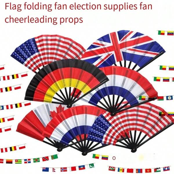 1pc Fan Flag, Folding Fan Flag, For Football Sports Fans, Germany, France, Italy, Spain