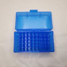 1 pieza Caja de municiones de 50 cartuchos con tapa abatible, estuche para balas, caja de almacenamiento de munición 223, caja de herramientas para accesorios de armas de viaje
