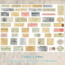100 Stücke Retro Aufkleber, geeignet für Scrapbooking, amerikanische Vintage Dekorationsaufkleber für Studenten, Schulmaterial, Graffiti Aufkleber, Geschenk zum Schulanfang, Dekorationsmaterial