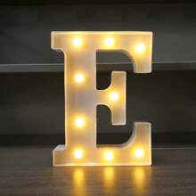 1pc LED Strip Light Marquee Sign - White Illuminated Letter Decoration For Home, Wedding, Birthday And Party - Waterproof Bulbs, 6.3" Height, PVC Material, Battery Powered Box, Ideal For Bar Or Desktop Decor