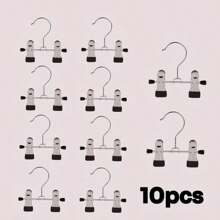 10 pièces set de pinces multifonctionnelles, pinces réglables, antidérapantes, pinces pour pantalons en métal brossé, pinces portables pour le séchage des chaussures, pour une utilisation dans les magasins de vêtements et les ménages, pince sans trace