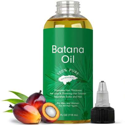 Raw Batana Oil For Hair Care, Dr Sebi Batana Oil From Honduras, Cold-Pressed For Deep Hydration, For All Hair Types - 4 Fl Oz