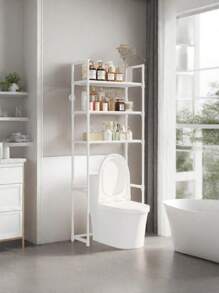 1 pieza Estantería de almacenamiento popular para el inodoro, de estilo minimalista, de fácil montaje para organizar el baño, decoración del hogar