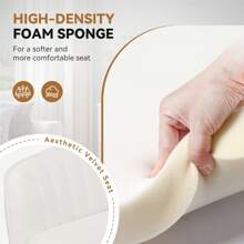 Nalupatio Home Office Chair, Velvet Chair With Head Cushion, 360° Rotatable, Height Adjustable Office Chair Ergonomic, Make-Up Chair Swivel Chair, For Study Bedroom, Load Capacity Up To 150kg - 白色 - 查看 5