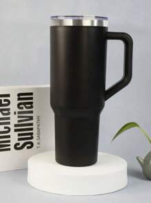 Tasse isotherme personnalisée de 1200 ml / 40 oz, bouteille d'eau en acier inoxydable, tasses à café avec anse, boissons isothermes pour l'extérieur, mug isotherme pour voiture à double paroi, couvercle avec paille en acier inoxydable