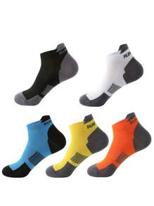 5 双男士轻质网眼透气吸汗运动短袜，适合夏季、休闲、工作、学校、办公室、青少年和青年尺码 39-44
