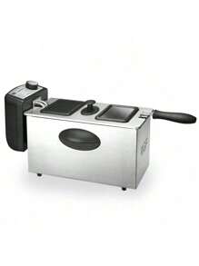 MAGEFESA ® Milos 3 電炸鍋，容量 3 公升，功率 2000 瓦，緊湊型鋼鋁設計，籃子可放入洗碗機清洗，旋轉溫度選擇器為 130 和 190 ºC