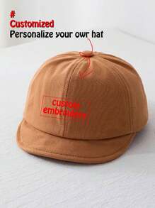 1 件定制透气刺绣软帽檐婴儿名字文字太阳帽，适合婴幼儿、男孩和女孩，适合 0-8 个月大的婴儿，头围：46-50 厘米 - 彩色 - 查看 3