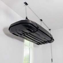 Cargo Box Storage, Garage Pulley System & Ceiling Hoist, Holds 150 Lbs,Boho Vibes - Black - View 1