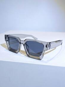 2pcs Unisex Retro Unique Square Frame Fashion Eyeglasses, Travel Photography Outfit, Gift For Friends - Multicolor - View 3