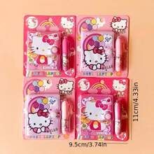 2 pièces/set Ensemble de cahier et stylo à bille KT chat, mini cahier de poche mignon de Sanrio, cahier coloré créatif avec stylo assorti, fournitures de bureau et de papeterie portables pour usage quotidien