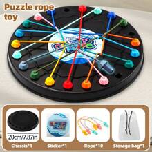 Juego de puzzle de cuerda trenzada - Juego de rompecabezas de nudos de cuerda para desenredar, apilar y ordenar. Juego de mesa para estimular las habilidades motoras finas y la resolución de problemas. Juguete de cordones y lazo para ejercitar la mente. - Multicolor - Ver 13