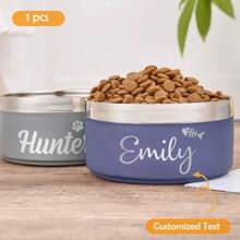 1pc Stainless Steel Pet Bowl, Anti-Slip And Anti-Spill Design, Large Capacity For Medium & Large Dogs Food And Water - Multicolor - View 2