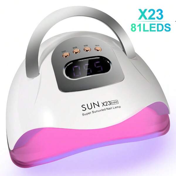 Lámpara de secado de uñas profesional SUN X23 MAX con 81 LED para manicura, máquina de secar esmalte de uñas de gel con sensor automático y lámpara LED UV