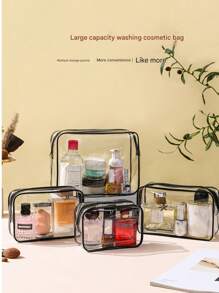 3pcs/Cleaning Travel Toiletries And Makeup Storage Bag For Ladies Toiletries And Toiletries And Waterproof Zipper Transparent Design Can Quickly Find Items Suitable For Women Air Travel And Home Makeup Storage Ladies' Gift Mother's Day Gift Travel Essentials Holiday Essentials