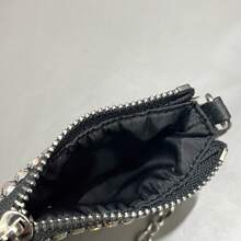 Dancing Engine Sparkly Rhinestone Mini Purse Handmade Bag With Short Chain Strap Wallet Purse Wallet Mini Wallet Wristlet Wallet Coin Wallet - Silver - View 6