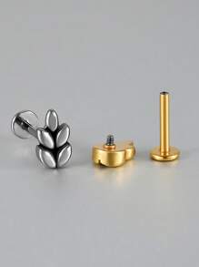 1PC Stainless Steel Flower Ear Tragus Cartilage Piercing Internal Threaded Bee/Butterfly Labret Ring Lobe Earrings Helix Piercing - 1 Gold - View 10