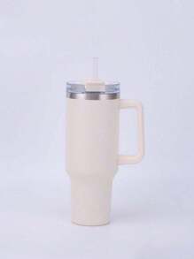 Tasse isotherme personnalisée de 1200 ml / 40 oz, bouteille d'eau en acier inoxydable, tasses à café avec anse, boissons isothermes pour l'extérieur, mug isotherme pour voiture à double paroi, couvercle avec paille en acier inoxydable