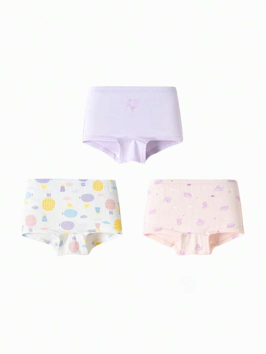 Girls' Antibacterial Boxer Briefs, Toddler And Young Girl' Comfortable 3 Packs