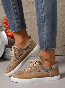 休闲女鞋 - 轻便、低帮、简约设计、耐磨橡胶鞋底、舒适鞋垫衬里、百搭四季鞋 - 棕色 - 查看 6