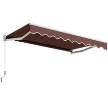 8' X 6.6' Patio Retractable Awning Sunshade Shelter W/Manual Crank Handle - Coffee - View 9