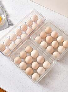 1 件可堆叠透明鸡蛋收纳盒、冰箱收纳盒、节省空间的鸡蛋架，适用于厨房家居